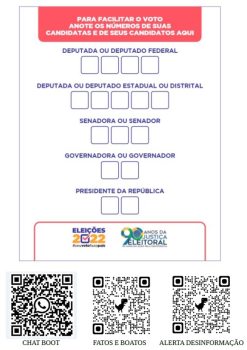 TRE recomenda que os eleitores preparem uma cola com os números de todos os candidatos em quem pretendem votar